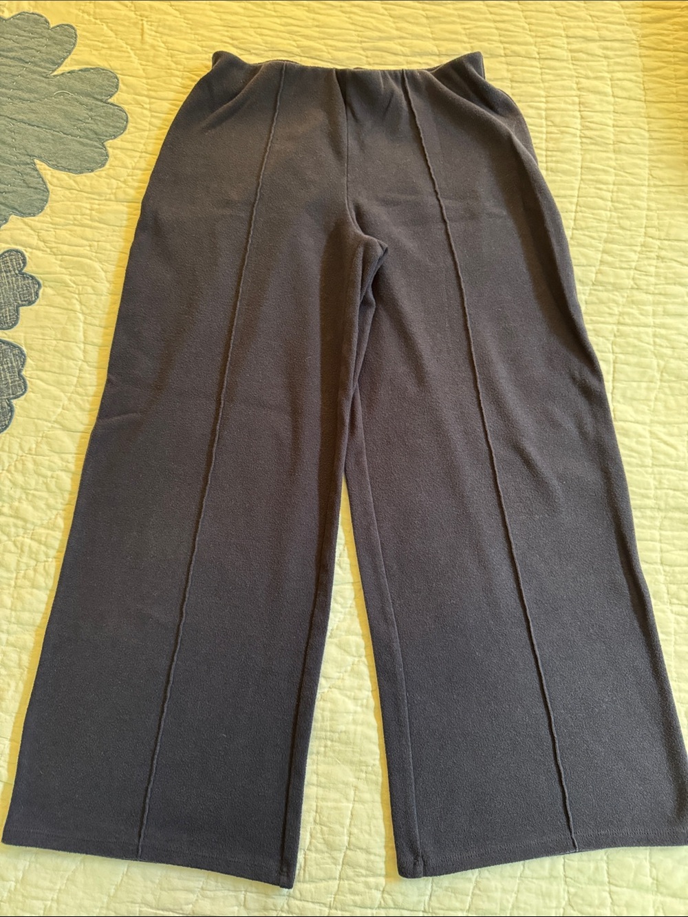 H&M Dark Navy Wide Leg Knit Pants